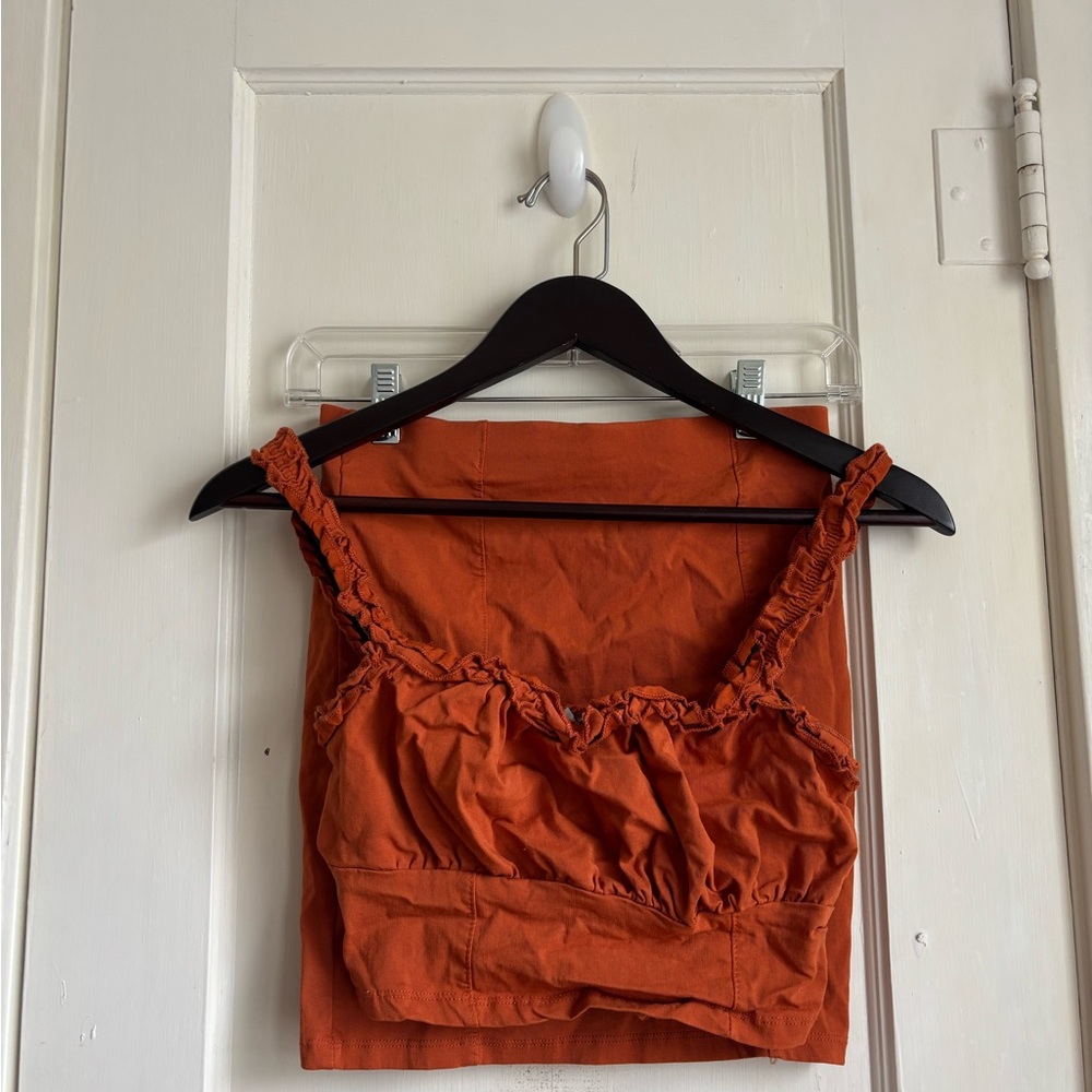 Haute Monde Terracotta Ruffled Camisole